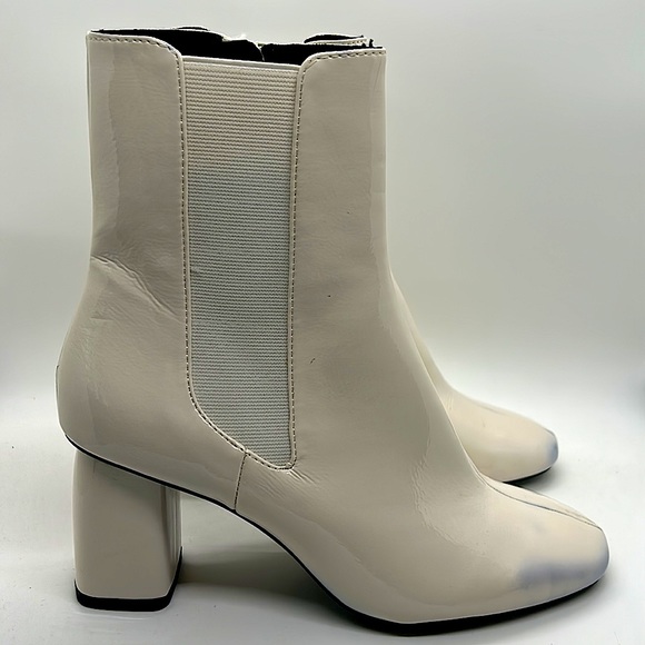 Zara Sexy Pearly White Patent Leather Heel Ankle Booties **EU 36/US Sz 6** 🔥🔥 - Picture 3 of 5